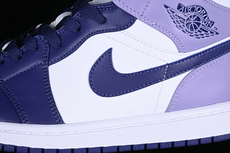 All categories Air Jordan Jordan series basketball shoes Air Jordan 1 Mid Air Jordan 1 Mid AJ1 Joe 1 white and purple mid-top cultural and casual sneakers DQ8426-515